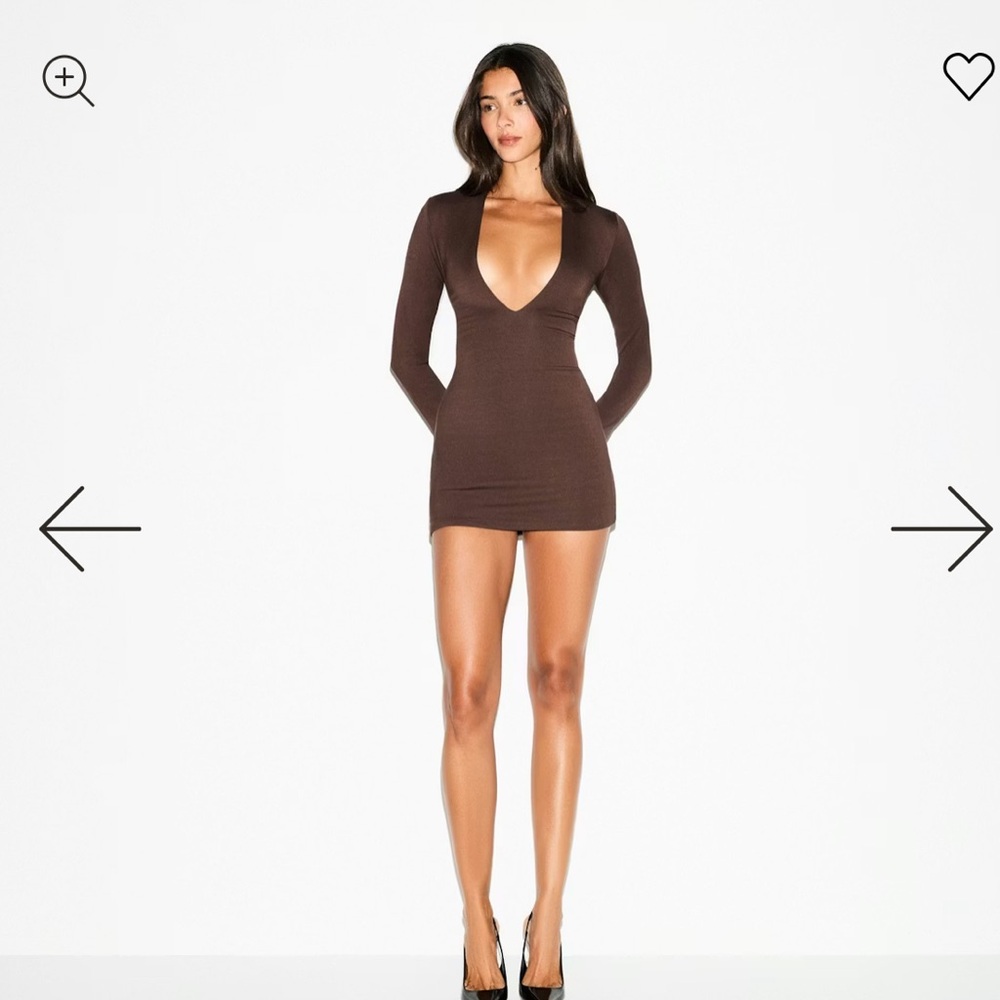 SKIMS Obsidian Plunge Mini Dress